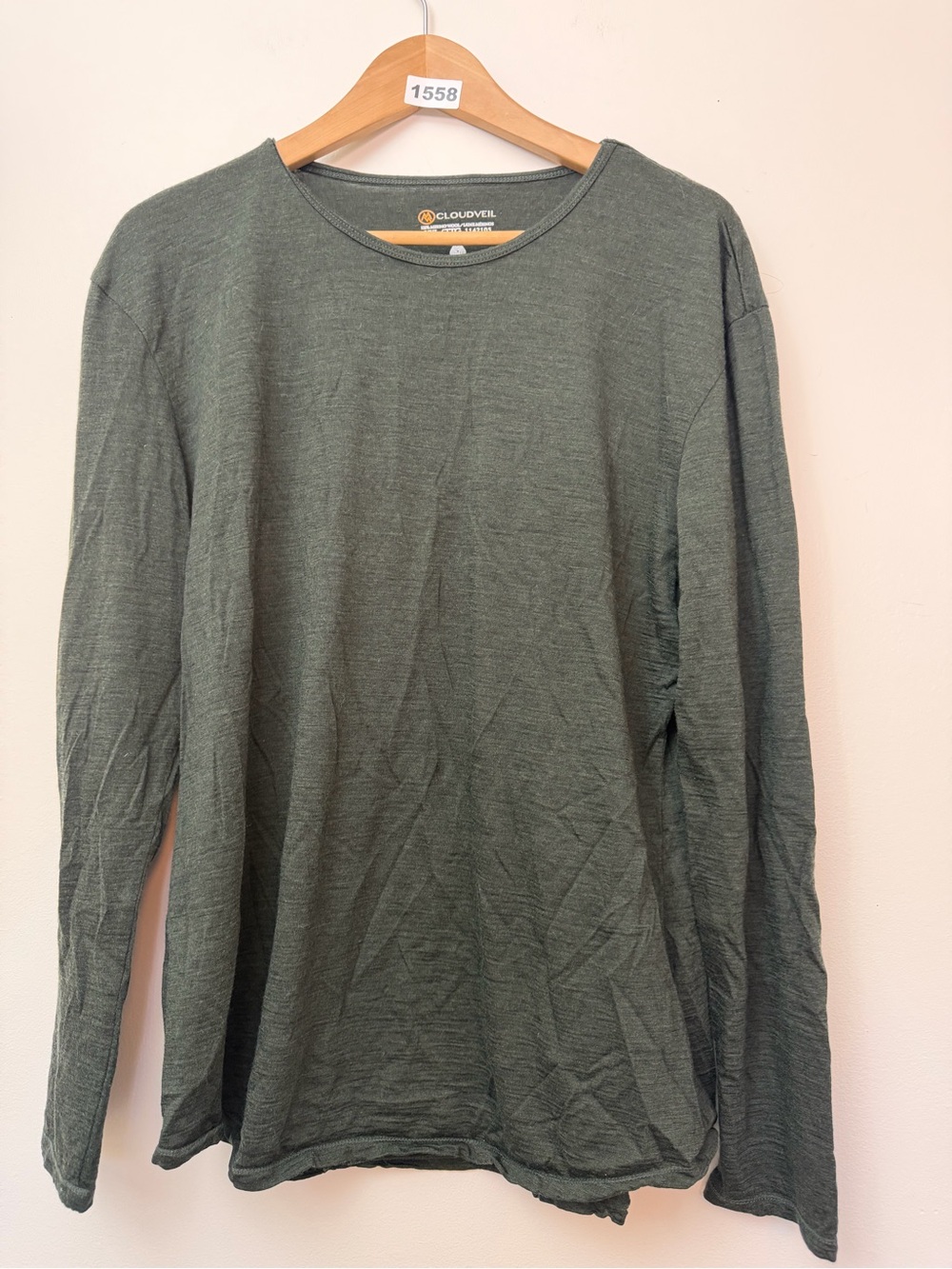 Cloudveil 100% Merino Wool Long Sleeve Base Layer Shirt XXL Made in Canada